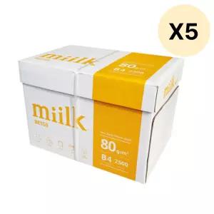 밀크 B4 용지 미색 사무실 대용량 80g 2500매 5박스 BNA