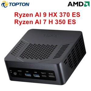 토프톤 게이밍 윈도우 LAN PC 데스크탑 350 5G AMD AI 라이젠 HX 2x2 ES OCuLink 미니 2xPCIe 11 USB4 WiFi6E 컴퓨터 370