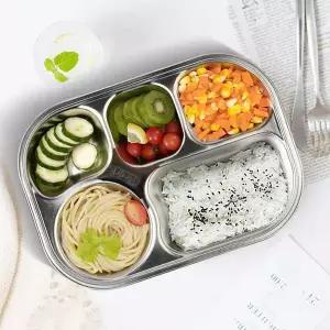 급식 782OFO62 자취 병원 유아 어린이 스텐 다이어트 식판 5구