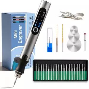 USB 충전식 판화 기계 펜 35비트 미니 전기 판화기 에칭 무선 회전 도구 각인 보석 돌 금속 플라스틱 목재