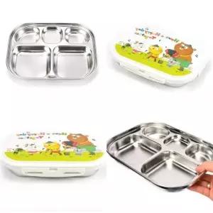 뚜껑식판 653YYR44 유아용식판 유아스텐식판 유치원식판