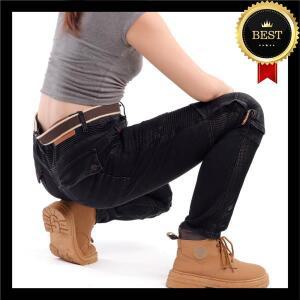 케블라 오토바이 청바지 여성용 내마모성 라이딩 팬츠 여름 방풍 블랙