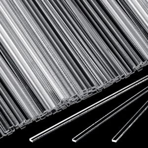 케이크 토퍼용 7.87인치 플랫 클리어 스틱 100개 아크릴 캔디 팝 롤리팝 재사용 가능한 막대 DIY 컵케이크