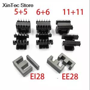 호환  EE28 EI28 55 66 88 1111 핀 10121622P Mn-Zn PC40 수직 수평 변압기 페라이트 코어 코일 포머 보빈