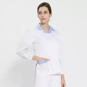 [하프클럽/]S블루체크 긴팔 위생복 위생셔츠 위생상의 단체복상의