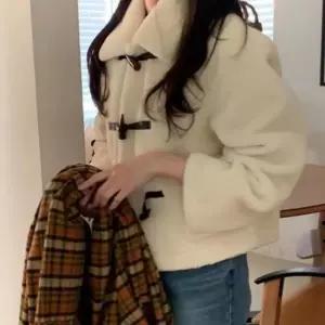 [라일리여성의류] Rly 숏자켓 겨울 양털 큐티 아우터 더블 양털숏자켓