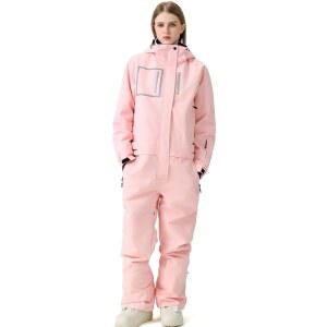 WOWULOVELY 여성용 스키 수트 원피스 방수 스몰 스노슈트 방풍 따뜻한 핑크, 스노우수트 통기성 점프수트 스포츠용, 스노우