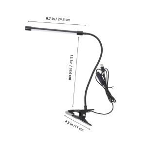 LED 클립온 독서등 3가지 모드 및 10단계 밝기 조절 가능 침대 옆 작업대 그림용 USB 어댑터 포함