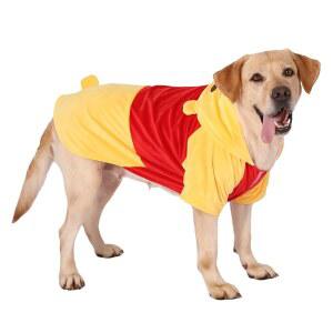 할로윈을 위한 소형 중형 대형견을 강아지 후디 할로윈 및 크리스마스 잠옷 의상 (노란색, 큰색)