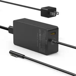 YURCIPWE Surface Pro 충전기 127W Book 3 충전기는 Microsoft 2 1 X 9 8 7 6 5 Laptop 4 Go 11FT 전원