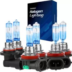 Zyvrexa 호환 도요타 시에나 2011-2020 할로겐 헤드라이트 전구 + 안개 콤보 9005/HB3 하이빔 H11 로우빔