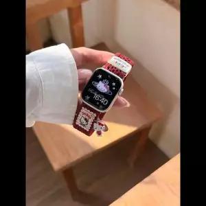 애플워치 밴드 여성용 귀여운 만화 캐릭터 자석 나일론 루프 11/10/9/8/7/6/5/4/3 SE 40mm 41mm 44mm 45mm