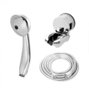 ( )올크롬 샤워기 중 메탈호스 A세트 1.5m 절수형 샤워줄 호수 화장실 샤워헤드 거치대 욕실 부스 욕조 부