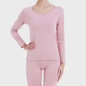 여성 융털 안감 내복 상하의 세트 스판 경량 데일리룩 WB7BB41