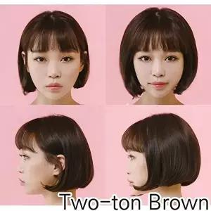 정수리 여성가발 헤어뽕붙임머리 부분가발 투톤브라운 (KYR-WDA6C9F)