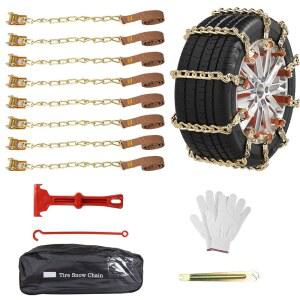 Qoosea 스노우 체인 8Pcs 체인, 헤비 체인용 타이어 케이블 조이는 버클이 듀티용 내구성 자동차 있는 SUV