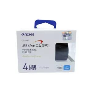 로제트 RX-6445 4포트 고속충전기 3.0A 다목적 자동차 차량용 멀티 휴대폰 스마트폰 USB