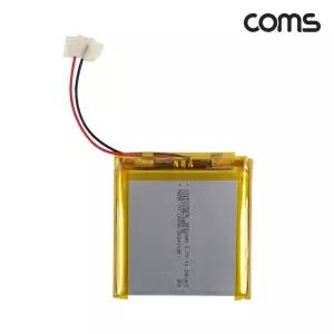 Coms 105050 충전지 3.7V 3000mAh 리튬폴리머 배터리케이블형밧데리 2선 일체형 DIY제작용 전밧데리 전용