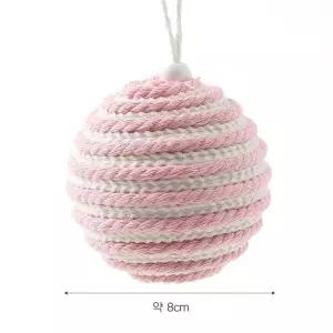 패브릭 장식볼 핑크화이트 3개 8cm 겨울 인테리어크리스마스트리 트리볼 성탄절 소품 꾸미기 오너먼트
