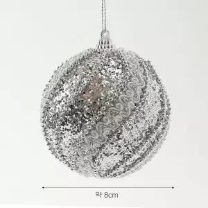 글리터 장식볼 레이스회오리 3개 8cm 트리볼 성탄절장식 꾸미기 소품 크리스마스 오너먼트 파티용품