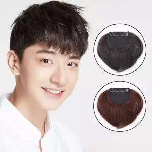 LD-1073 남자앞머리가발남성부분가 부분가 정수리용가 간편착용 간단한 인모 커버 아빠가 커버가 인모가