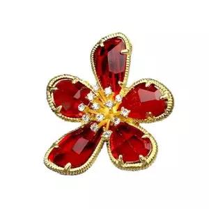 레드 일곱가지 크리스탈 브로치 봄꽃 미니 색상 심플 꽃브로치 크리스탈브로치