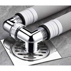 연결 세탁실 배수구트랩 굽힘 트랩 날파리 3구 전기도금 소켓 배수구 냄새 세탁기 PVC 하수구 어댑터