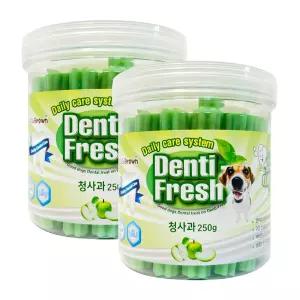 덴티후레쉬 청사과 250g x2덴탈껌 치아관리스틱 강아지 개껌 덴탈 양치