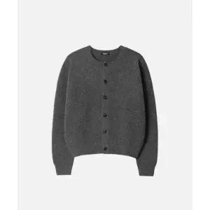 드로우핏 어베인 울 크롭 니트 가디건 남성 멜란지그레이 봄 가을 미니멀 데일리 아우터