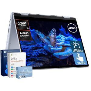 2026 비즈니스용 Dell Inspiron 14 투인원 노트북, 평생 사무실, 알 코파일럿, 14 u201D FHD+ 터치스크린, AMD Ryzen 5, 16GB RAM, 1TB 스토리지(512GB SSD+500GB Ext), FP, 백라이트 KB, 마르크스솔애든, Win 11 Pr