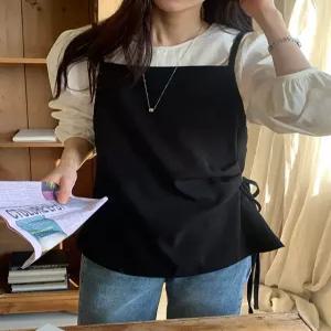 루에 블라우스 레이어드 리본 뷔스티에 세트 86066 빅사이즈 여성의류