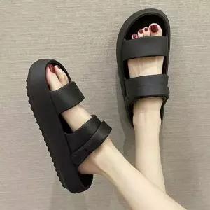 남녀공용 샌들 슬리퍼 심플 통굽 낮은굽 경량 캐주얼 WC51259