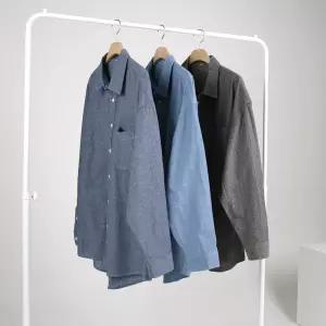 [면100/데님/남성] 코튼 워싱 청 긴팔 셔츠 빅사이즈 남방