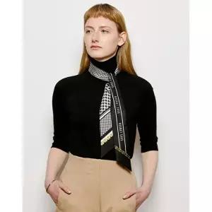 [닥스 여성]닥스 액세서리 [SILK100]블랙 뉴체크 패턴 쁘띠 실크스카프  (DCSC6E965BK)