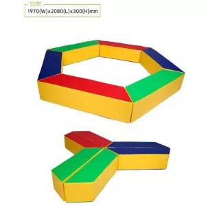 유치원 놀이방 모둠활동 6각의자 사다리꼴 모듈 방염 놀이매트 신체발달 병설 키즈카페