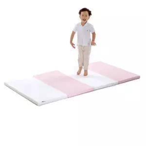 놀이방 방염 체육매트 200x100x4cm 핑크 4단 접이매트 중 아동센터 어린이집 키즈교구