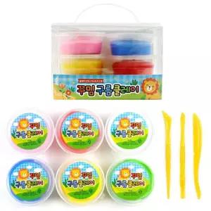 꾸밈 구름클레이세트 6색 6개슬라임점토 모래 클리어 놀이 촉감놀이