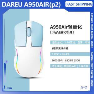 DAREU A950AIR 무선 마우스 3모드 고성능 Esports 게임 긴 배터리 수명 경량 새로운 인체 공학적 디자인 PC