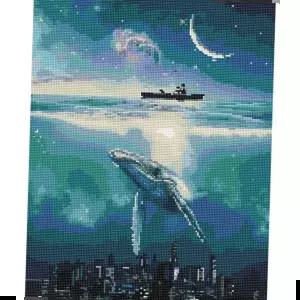 보석십자수 캔버스액자보석십자수 고래와 바다 (캔버스) 40x50