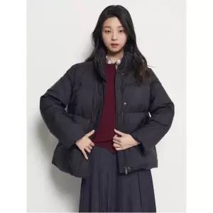 [국내백화점]  빈폴 레이디스 하이넥 쇼트 다운  블랙 BF5X38P025 따뜻한  숏패딩