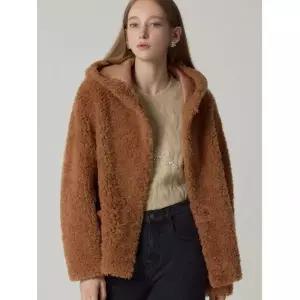 [르오트(LeOT)] 호주산 양모100프로 퓨어 컬리 후드 코트