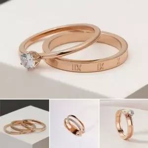 모던 디자인 써지컬 더블 링 반지 커플링 실버 검지-WFI1C78