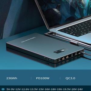 CPAP 맥북 프로 에어 HP 델 삼성 아이폰 카메라용 노트북 보조배터리 PD100W DC 5V 12V 5A