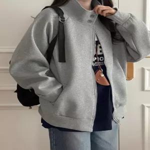 멜카 루즈핏 해링턴 투웨이 집업 자켓 86102 빅사이즈 여성의류