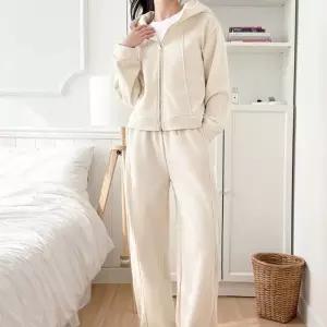 여자 트레이닝 긴팔 세트 상하 기모 후드 긴바지 밴딩 바지 팬츠 실내 활동 단체 겨울 무지 캐주얼 베이직