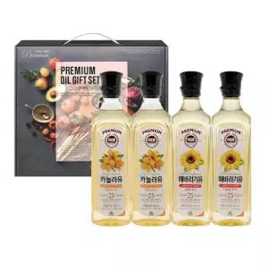 해표 4종세트 고급유2호 해표카놀라유 2병+해표해바라기씨유2병 식용유 설날선물