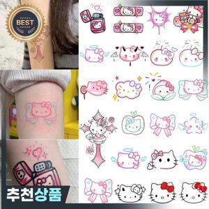 헬로 키티 문신 스티커 귀여운 만화 방수 지속 팔  패션 섬세한 성격