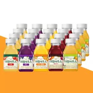 서울우유 아침에주스 혼합세트 210ml 20팩 (각 4개씩 오렌지 사과 제주감귤 ABC 포도)