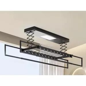 전동빨래건조대 가정용 건조대 전동 베란다 천장형 발코니 화이트 블랙 빨래 리프팅 조명