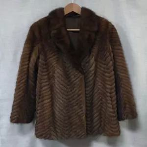 천연 밍크 퍼 자켓 모피 코트 이태리 여성 44 55 브라운 갈색